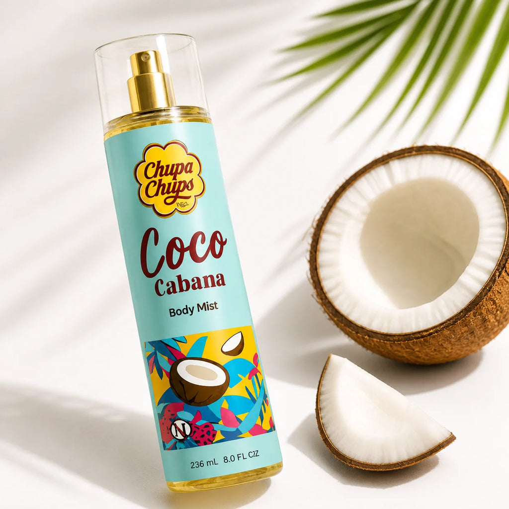 Brume Parfumée Corps Chupa Chups 236ml – Vanille, Pêche, Cerise ou Coco