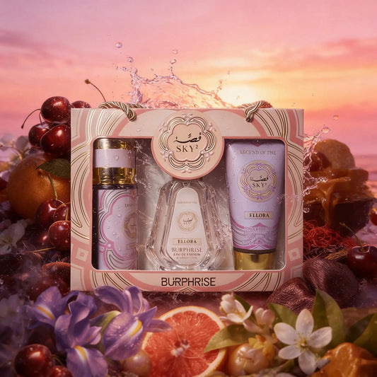 Coffret Cadeau Parfum Femme Burphise Ellora - Eau de Parfum 50ml + Brume 88ml + Lotion 88g