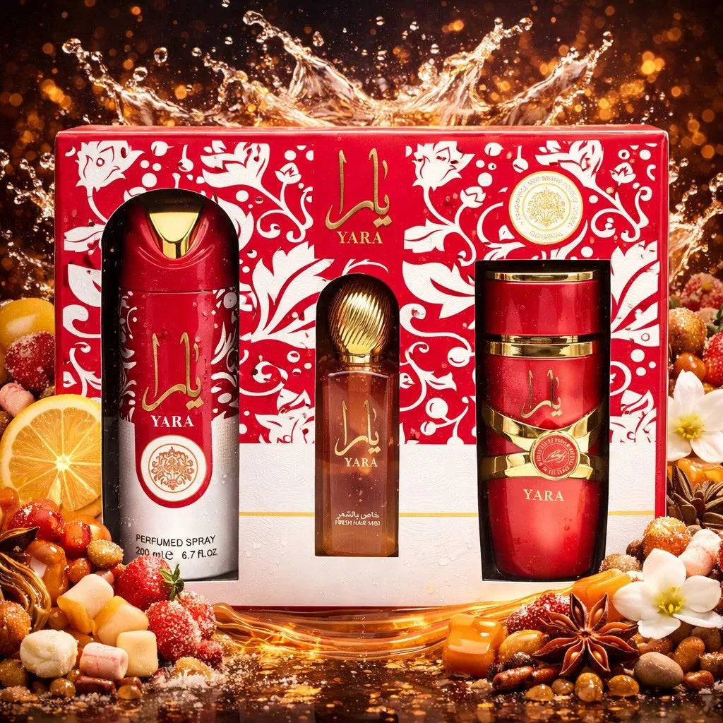 Coffret Lattafa Yara Candy 3 Pièces - parfum + Déodorant + Brume Cheveux Femme