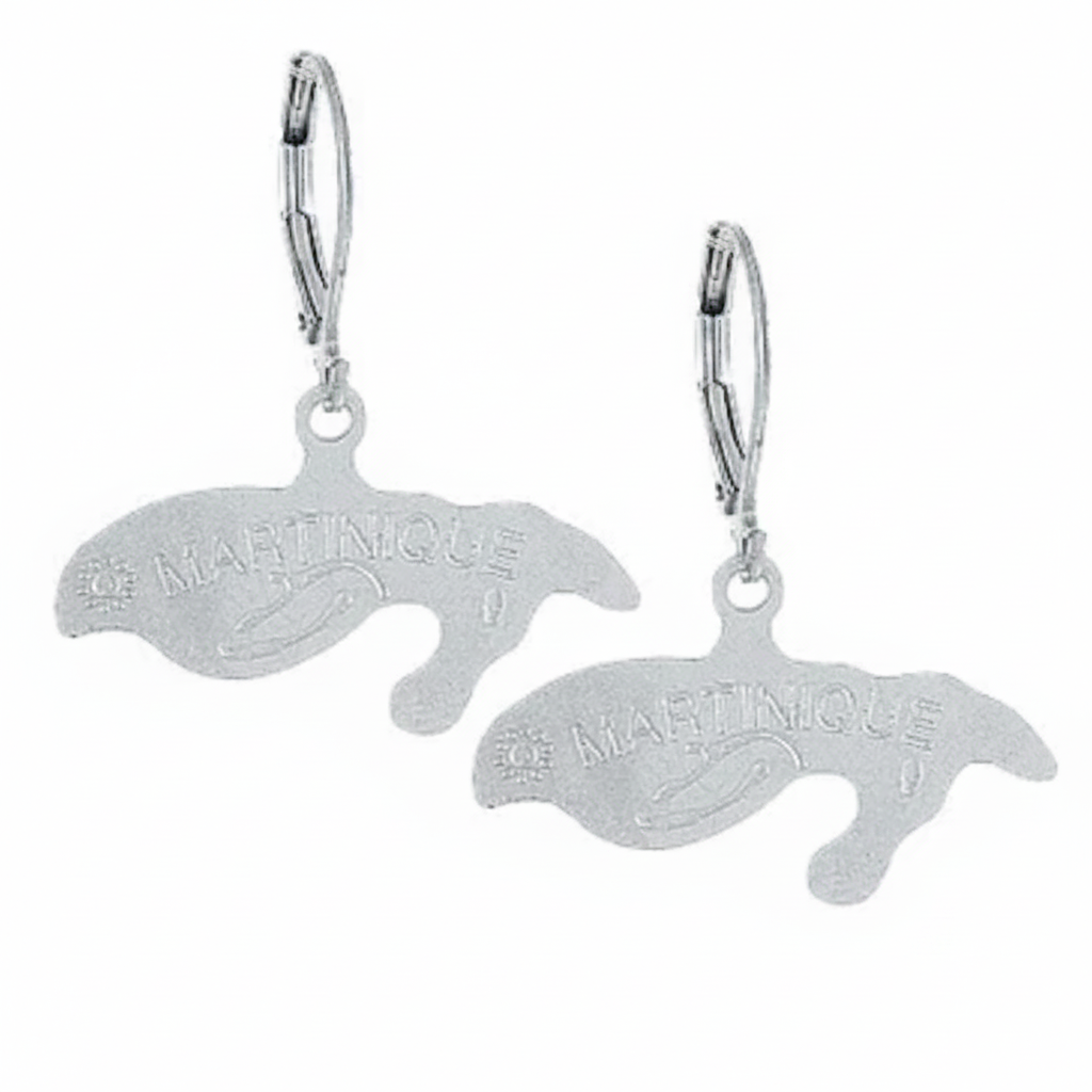 Boucles d’Oreilles Carte Martinique Acier inoxydable