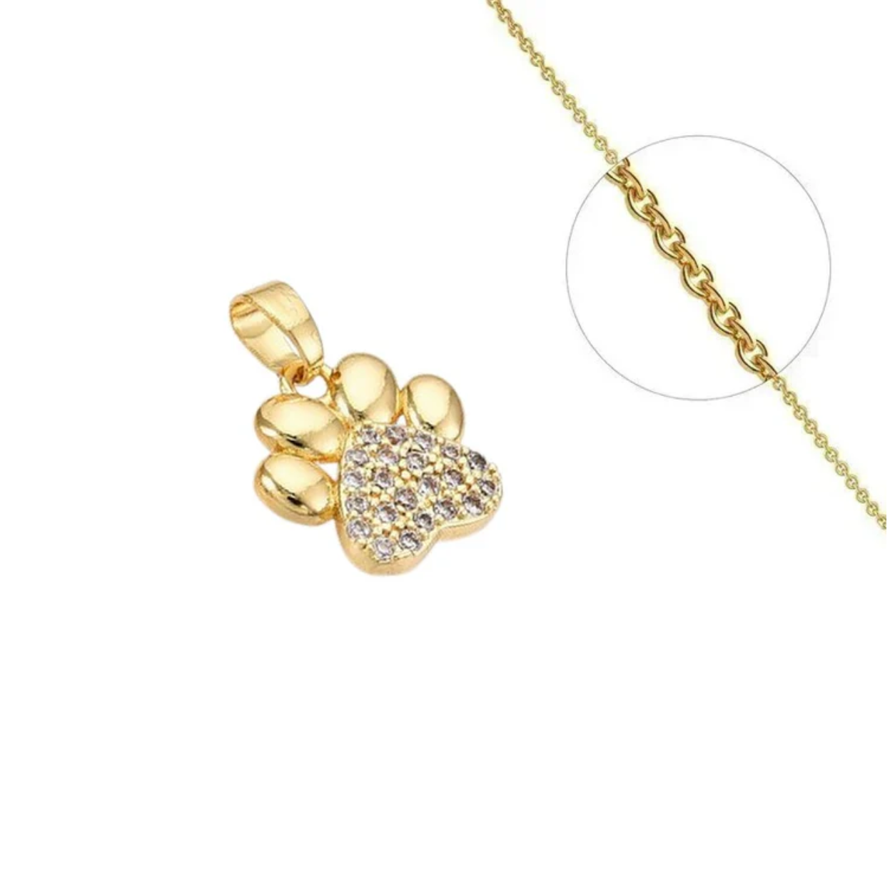 Collier Empreinte Chien plaqué or