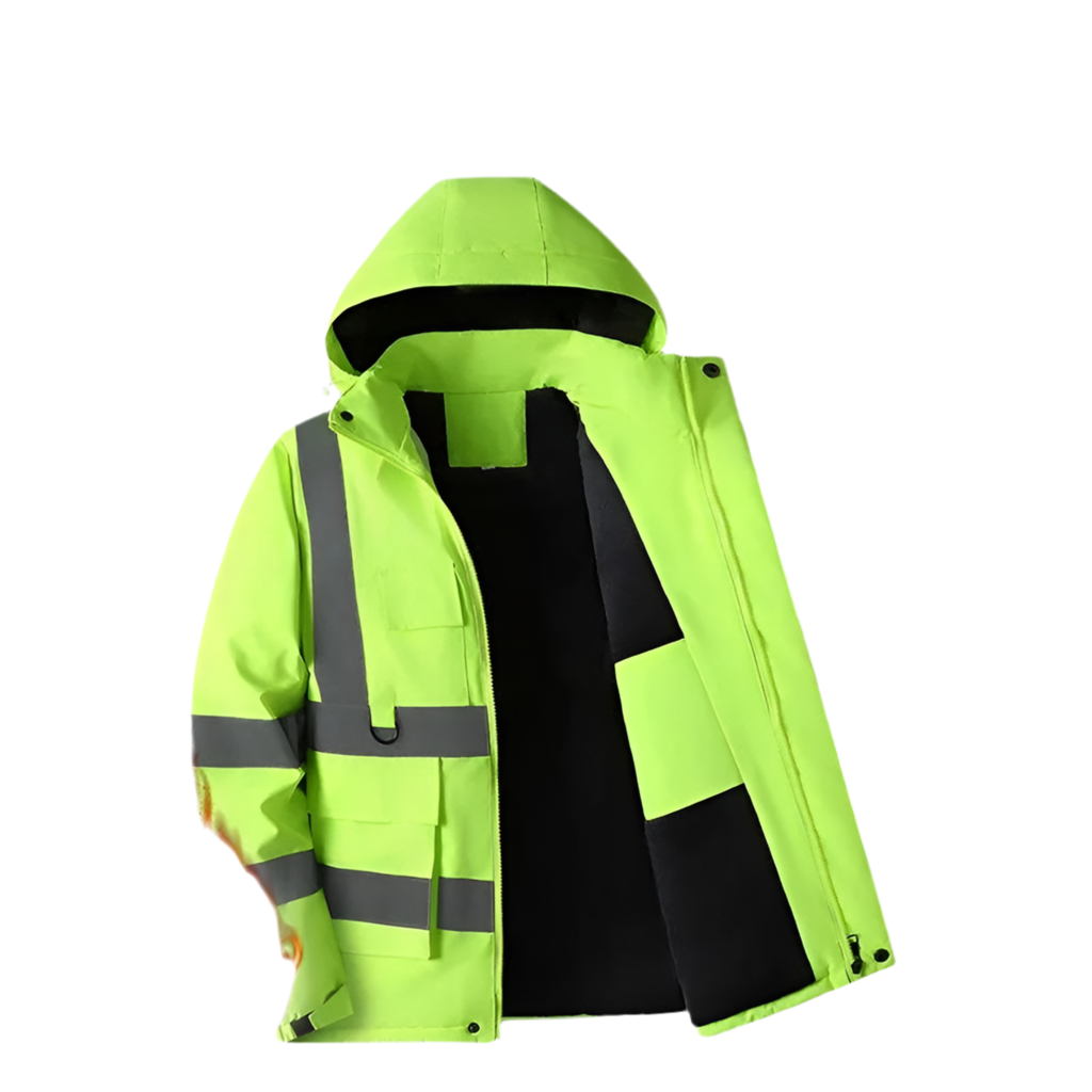 Veste Homme Travail Hiver - Manteau Doublé Thermique Réfléchissant Multi-Poches Logo Personnalisable