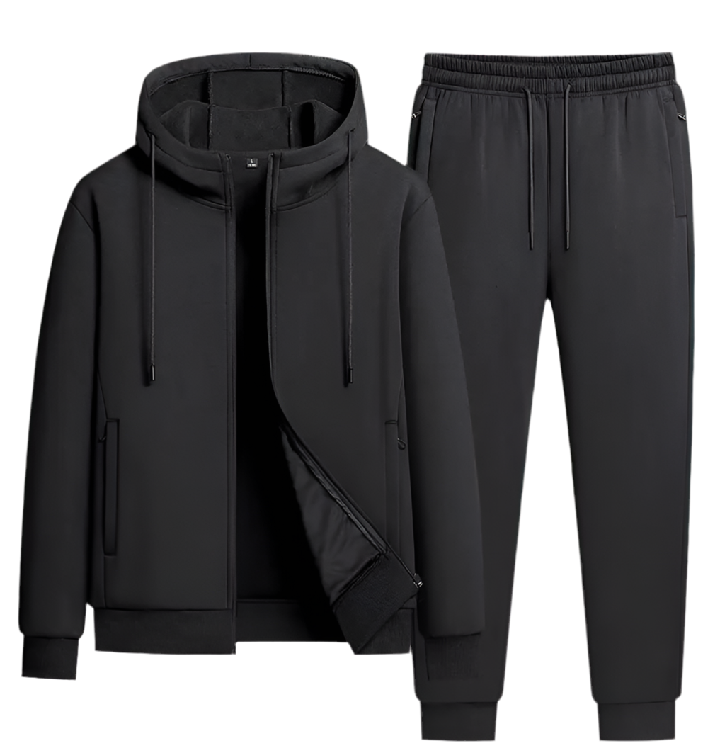 Ensemble Homme 2 Pièces Coton Polaire - Sweat à Capuche Cardigan Épais & Pantalon Sport Fashion Automne-Hiver