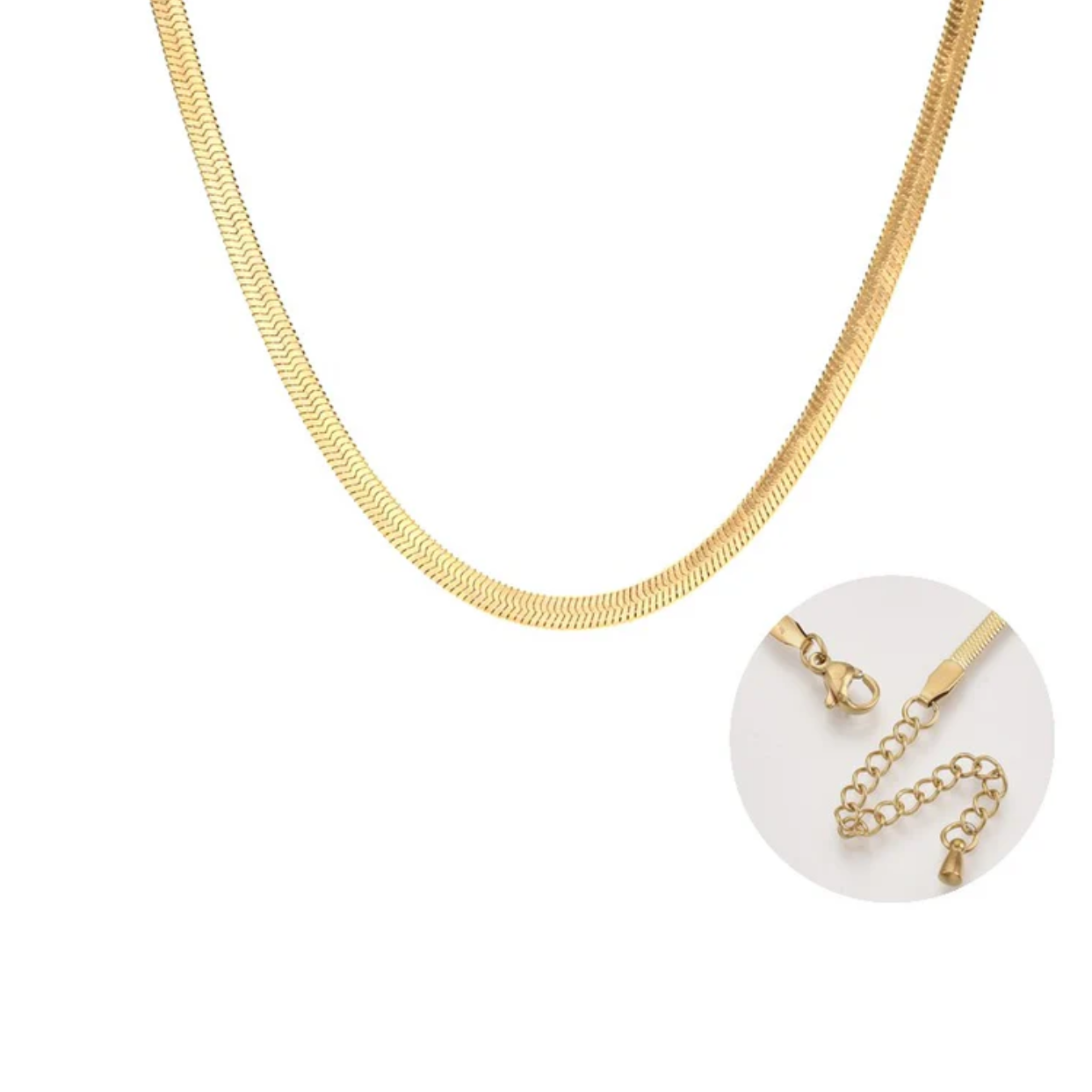Collier Chaîne Maille Chevrons plaqué or