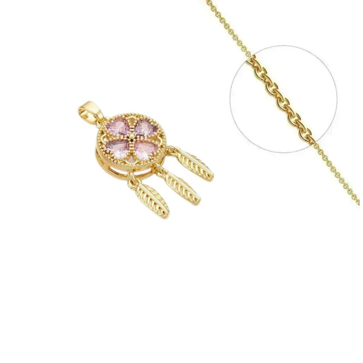 Collier Attrape-Rêves plaqué or