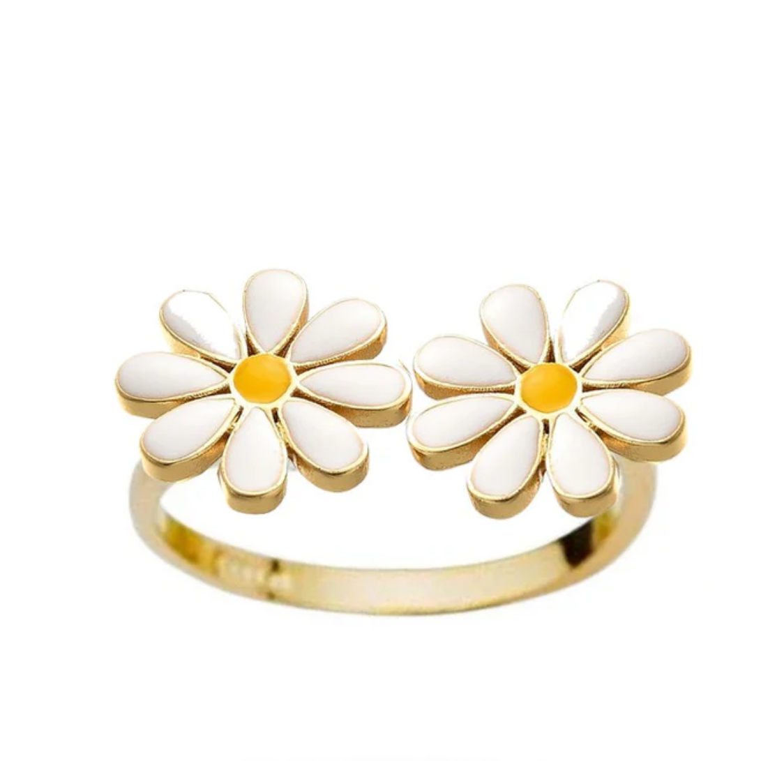 Bague Fleur Pâquerette Réglable