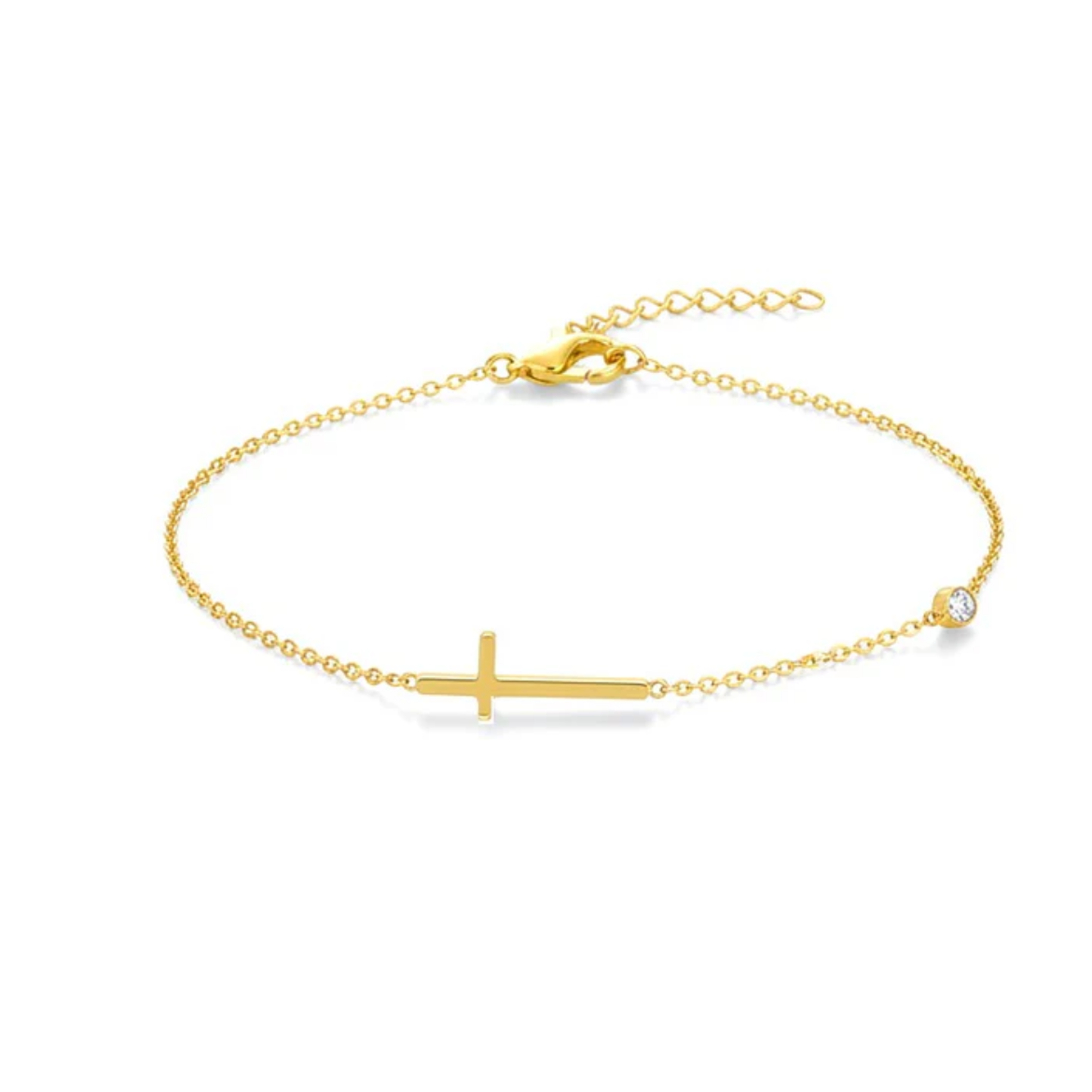 Chaine de cheville en acier inoxydable Croix