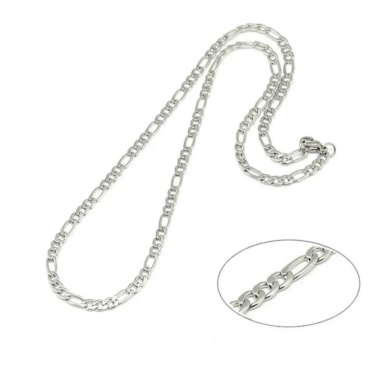 Chaîne Collier Maille Figaro Acier Inoxydable