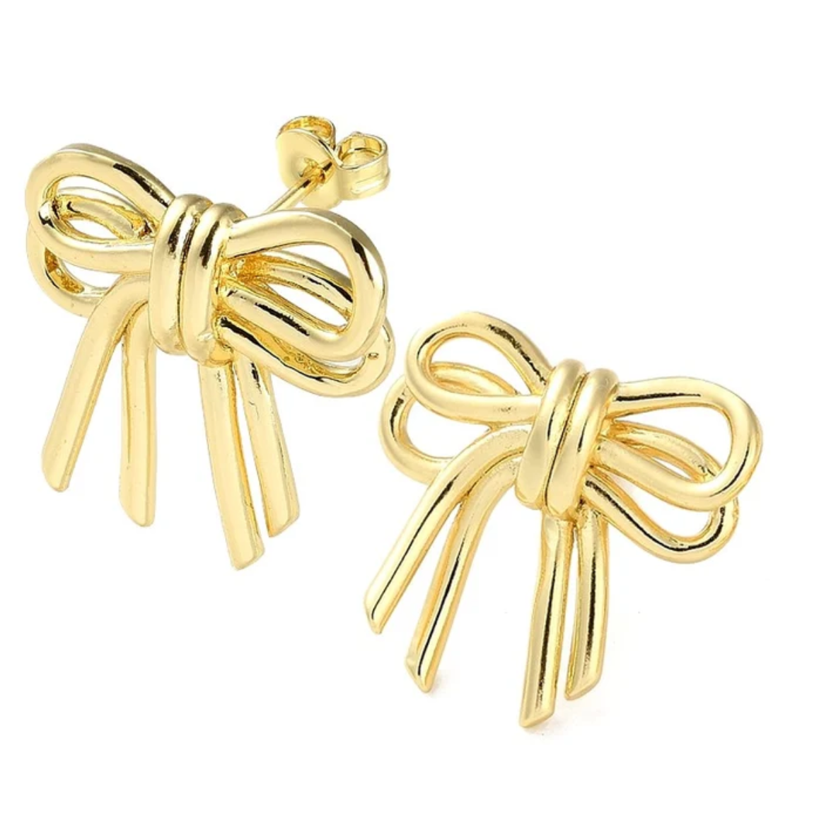 Boucles d'oreilles jolie noeud dorees a plaqué or