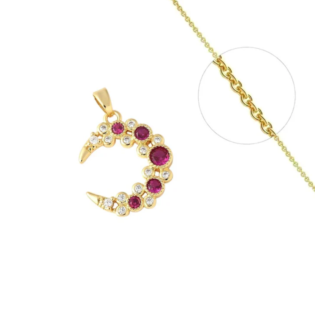 Collier Lune plaqué or