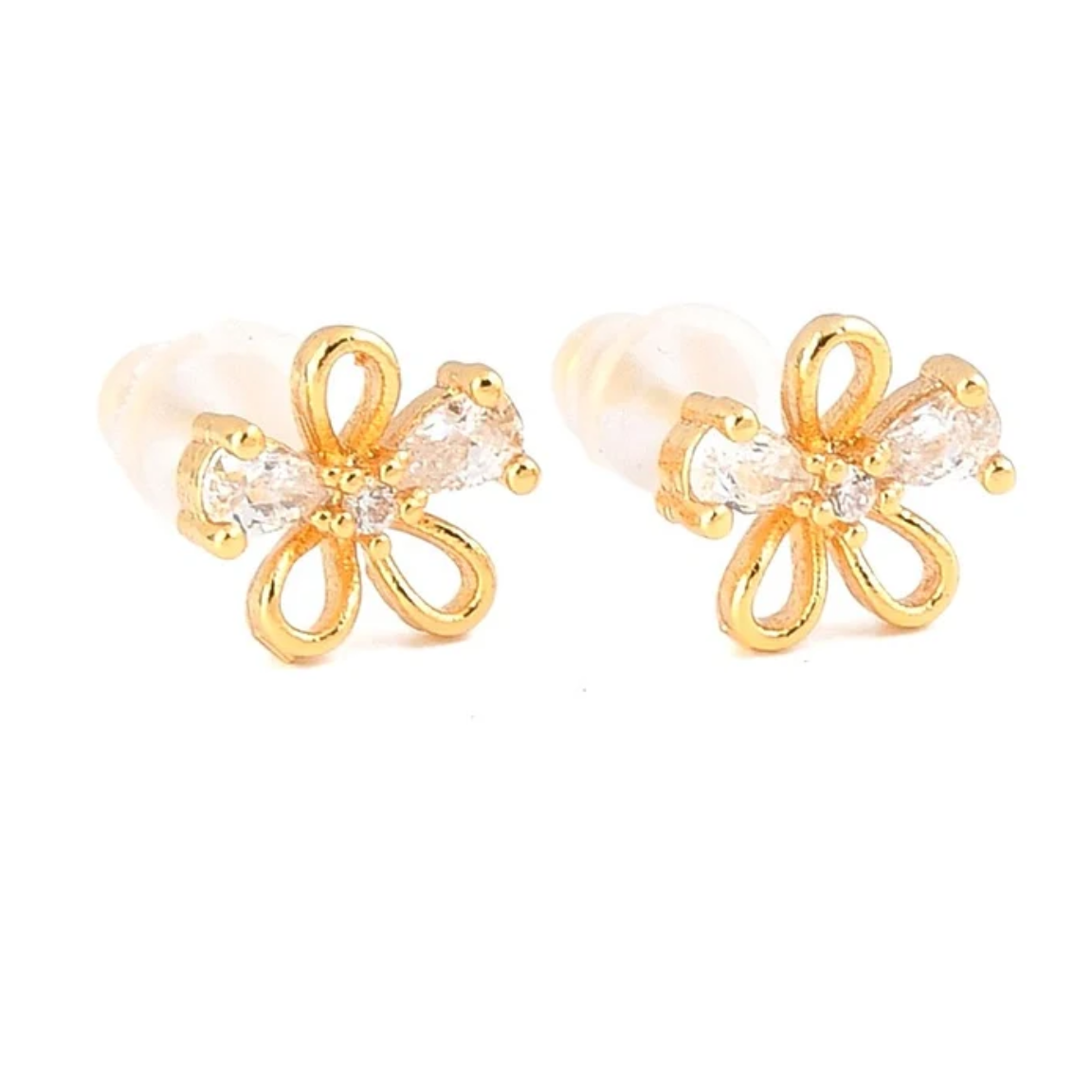 Boucles d'oreilles fleur plaqué or