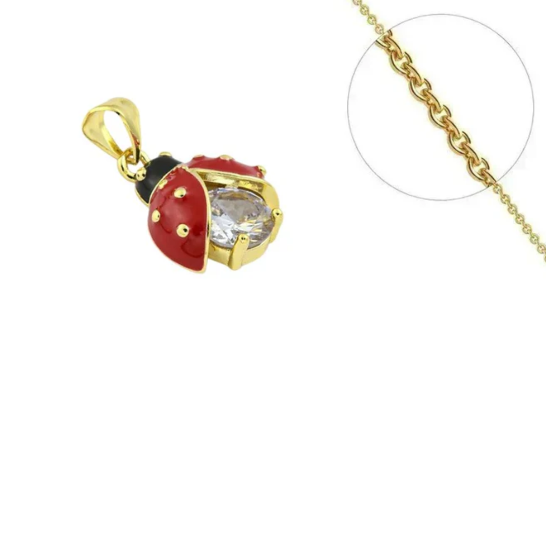 Collier coccinelle plaqué or