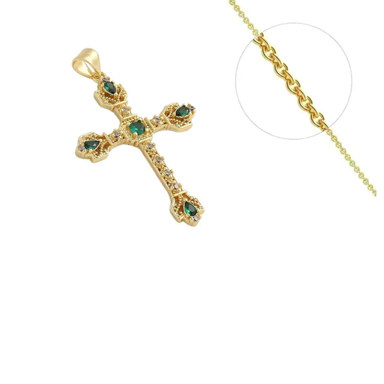 Collier Pendentif Croix plaqué or