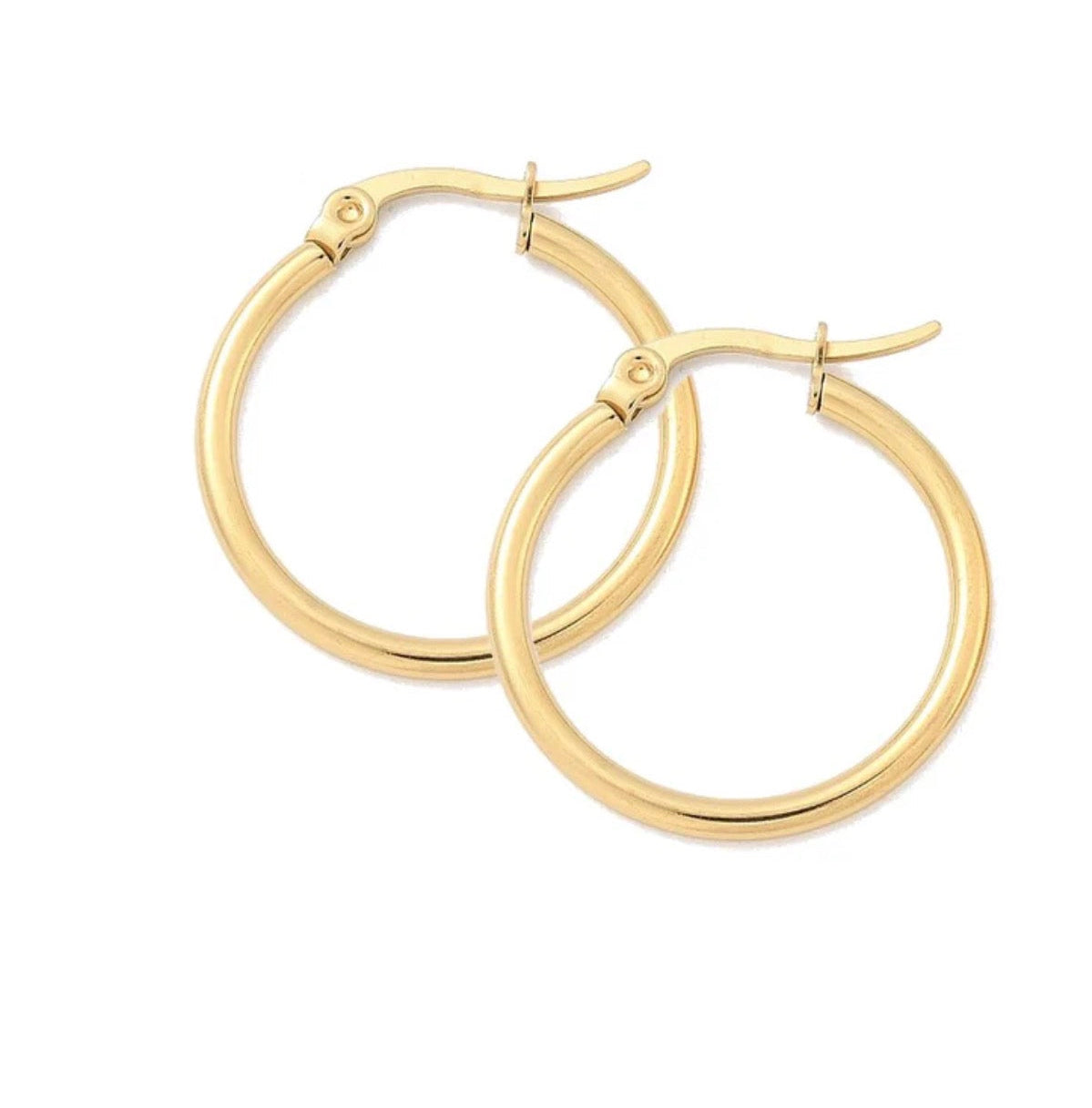 Boucles d'Oreilles Créoles 25mm – Plaqué Or 18k