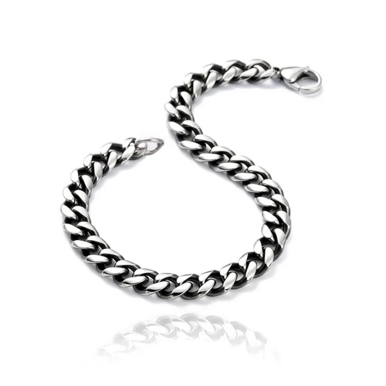 Bracelet Souple Acier Inoxydable Maille Gourmette 8 mm