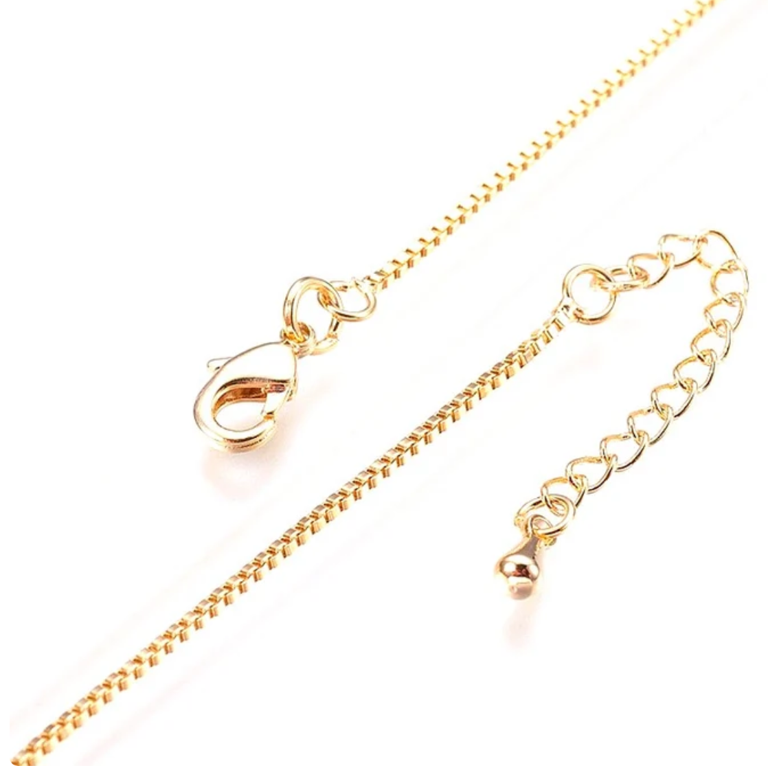 Chaine maille carre 1 mm 45 cm plaqué or
