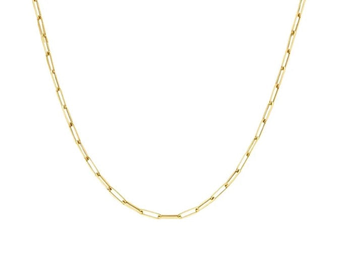 chaine maille rectangle allongee plaqué or