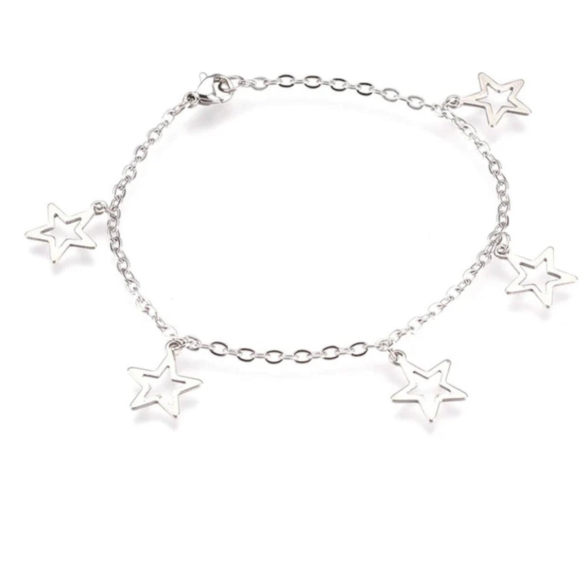 Bracelet Acier Inoxydable Breloques Étoiles