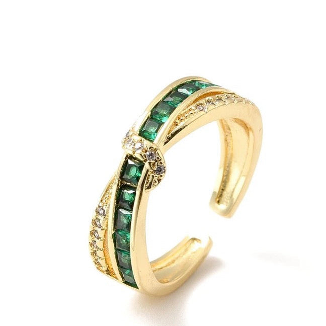 Bague femme réglable entrelacé plaqué or