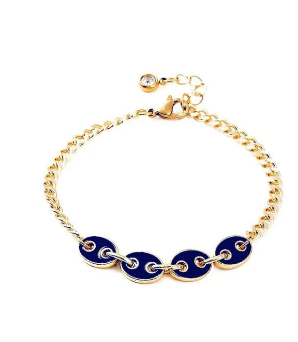 Bracelet Grain de Café Émail – Chaîne plaqué or plusieurs coloris