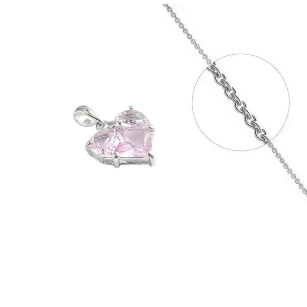 Collier cœur rose plaqué or