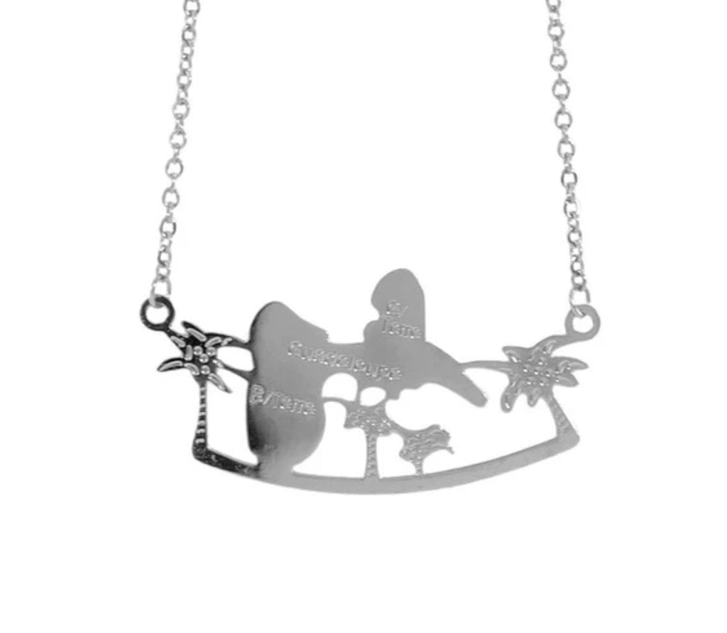 Collier Guadeloupe en Acier Inoxydable – Bijou Antillais Femme