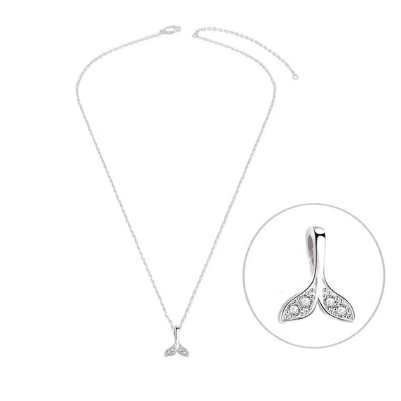 Collier argent 925 queue de baleine zirconiums sertis