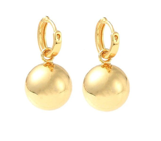 Boucles d'oreilles créoles Boule Dorée