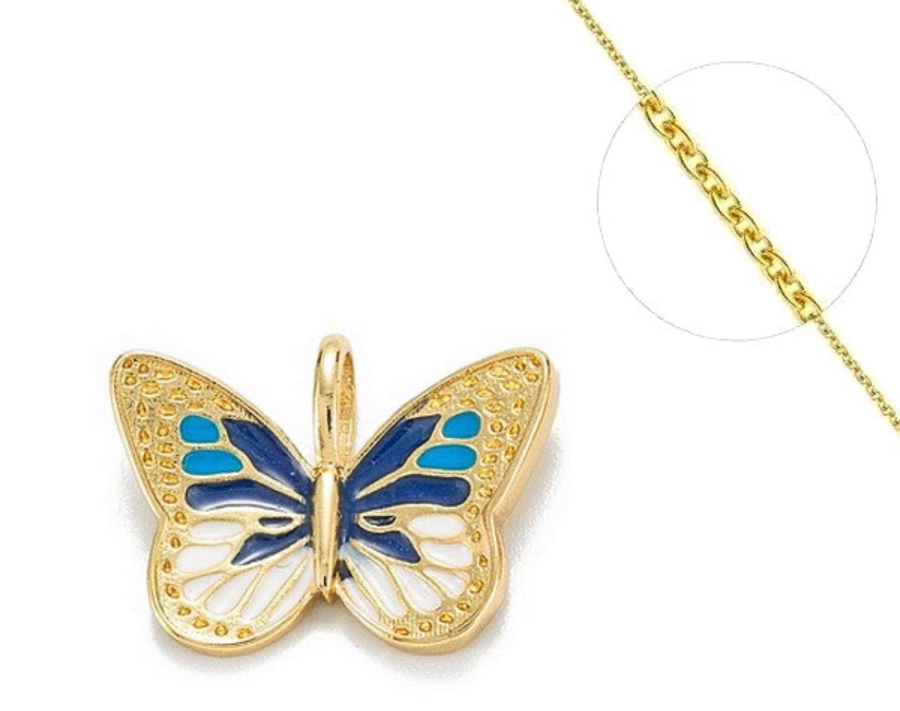 Collier Papillon Rose plaqué or