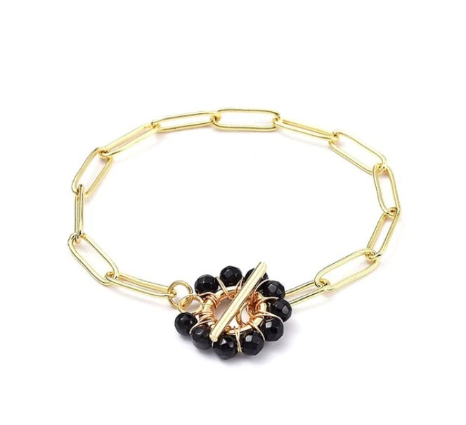 Bracelet souple trombone plaqué or