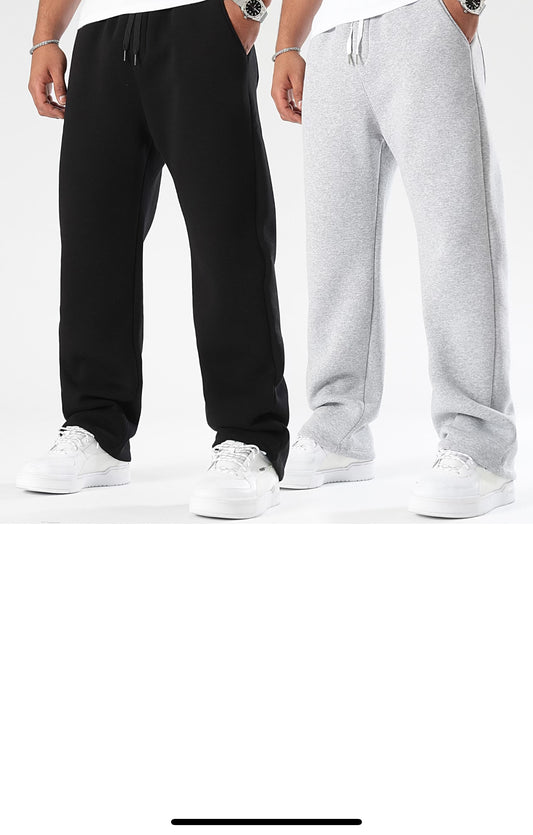 Lot De 2 Pantalons Jogging Large - Noir & Gris Chiné
