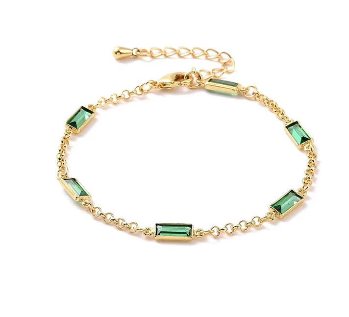 Bracelet souple rectangles roses ou vert Acier inoxydable