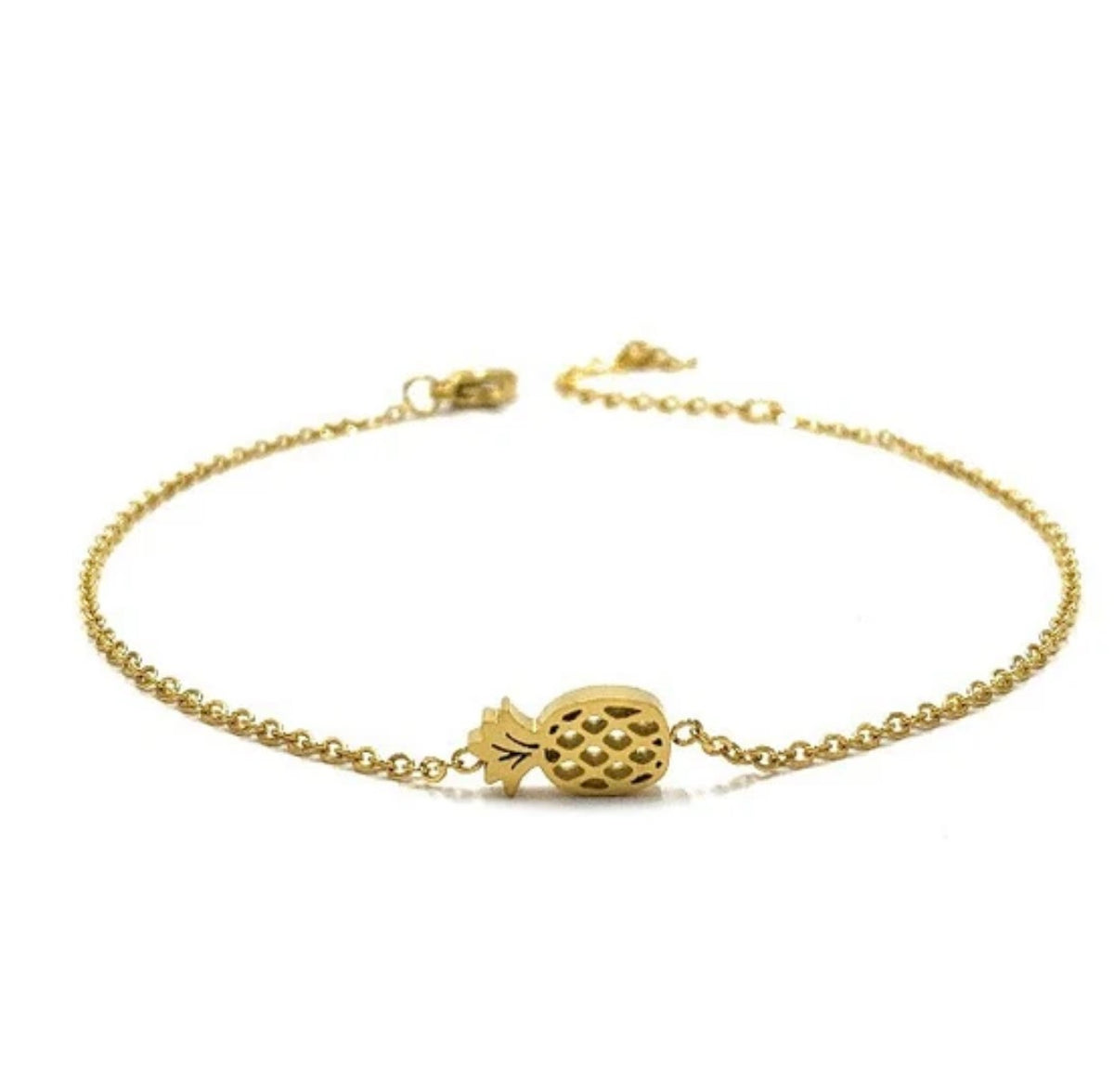 Chaine de cheville en acier inoxydable ananas
