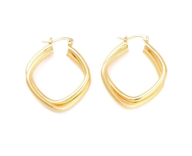Boucles d'oreilles créoles plaqué or