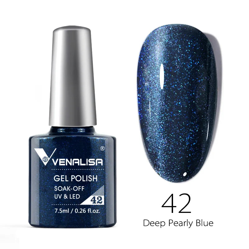Vernis Gel Ongles Paillettes Réfléchissantes VENALISA - Néon Couverture Complète UV Manucure Nail Art