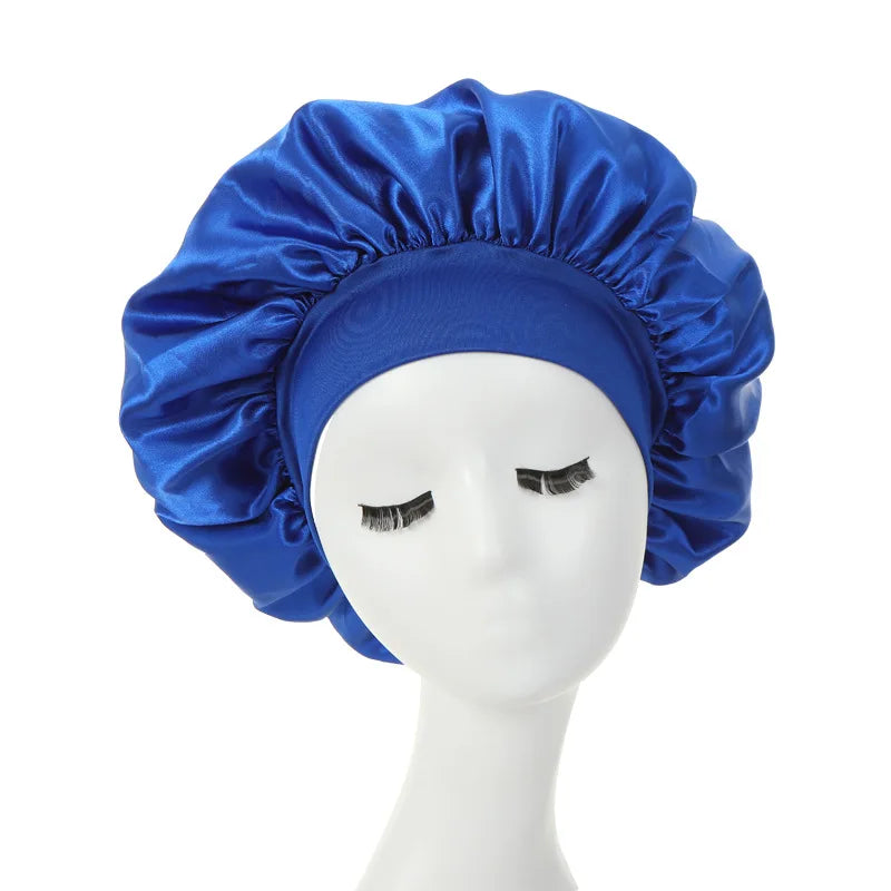 Bonnet Satin Femme Bandeau Large Élastique - Bonnet Nuit Soie Sleeping Cap Protection Cheveux Extensible Spandex