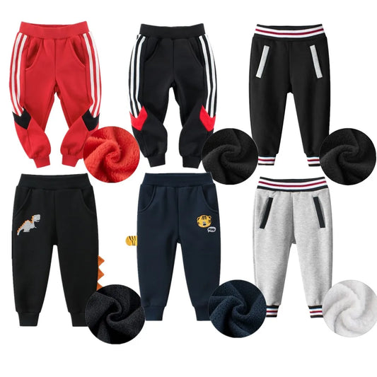 Pantalon Enfant Coton Cartoon - Doublure Polaire Chaud Hiver Sport