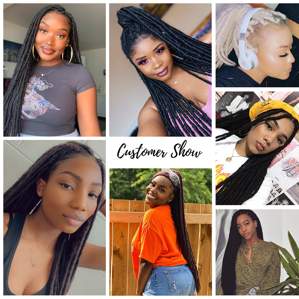 Extensions Crochet Braids Faux Locs Lisses - Dreadlocks Synthétiques Ombré Marron