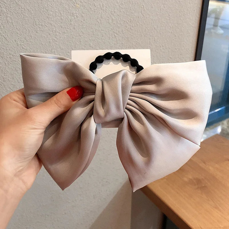 Grands Nœuds Soie Élastiques Cheveux - Chouchous Larges Clips Barrettes Femme Fille Accessoires Cheveux Caoutchouc