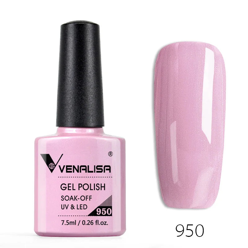 Vernis Gel Ongles VENALISA 7.5ml - Semi-Permanent UV Paillettes Mat Top Coat Couleurs Manucure