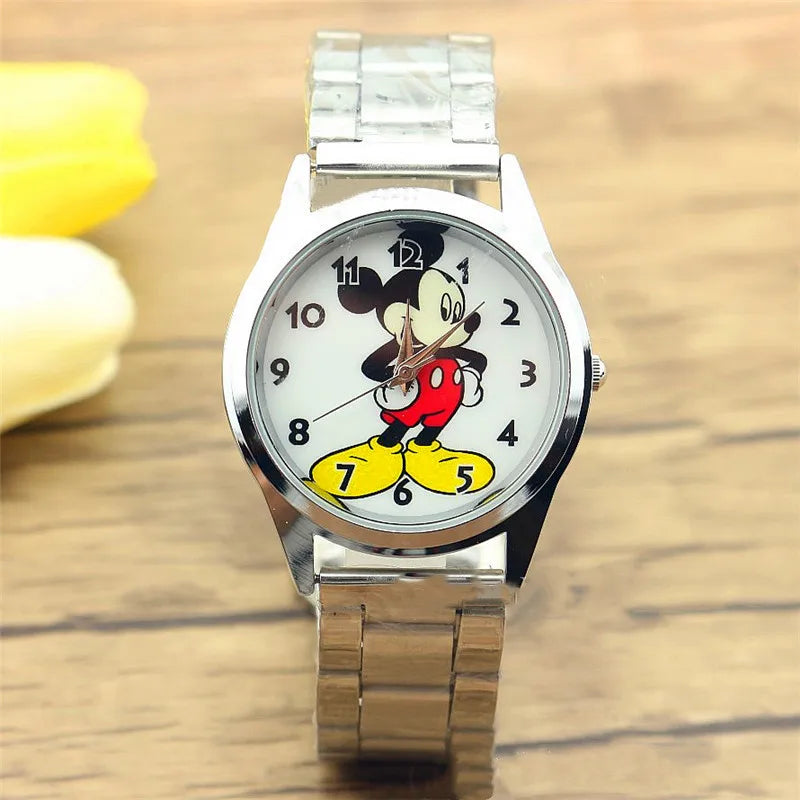 Disney Mickey Mouse Cartoons PU Strap Quartz Watch  Children's Watch Boy Girl Watch Ladies Wrist Student Clock Gift Relogio