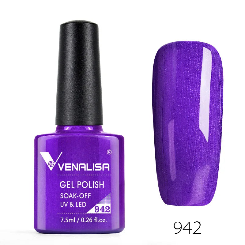 Vernis Gel Ongles VENALISA 7.5ml - Semi-Permanent UV Paillettes Mat Top Coat Couleurs Manucure