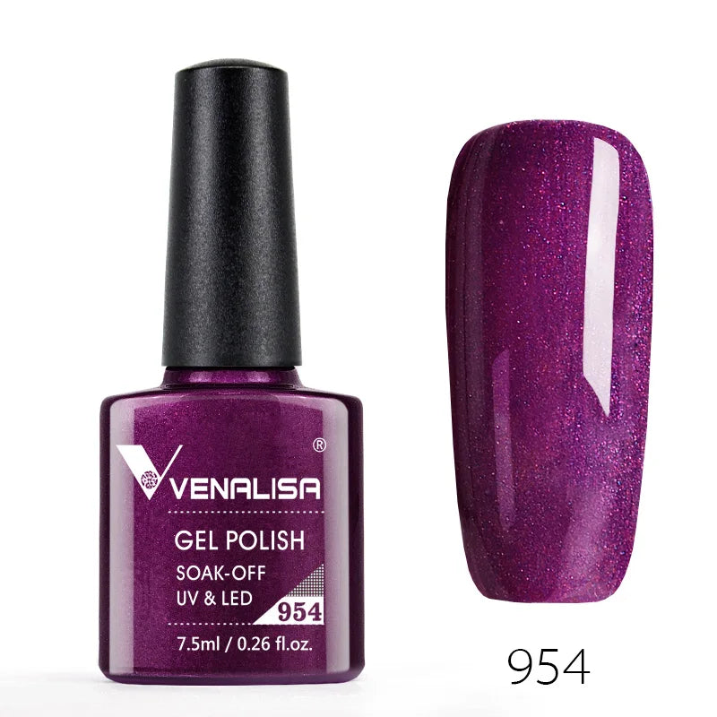 Vernis Gel Ongles VENALISA 7.5ml - Semi-Permanent UV Paillettes Mat Top Coat Couleurs Manucure