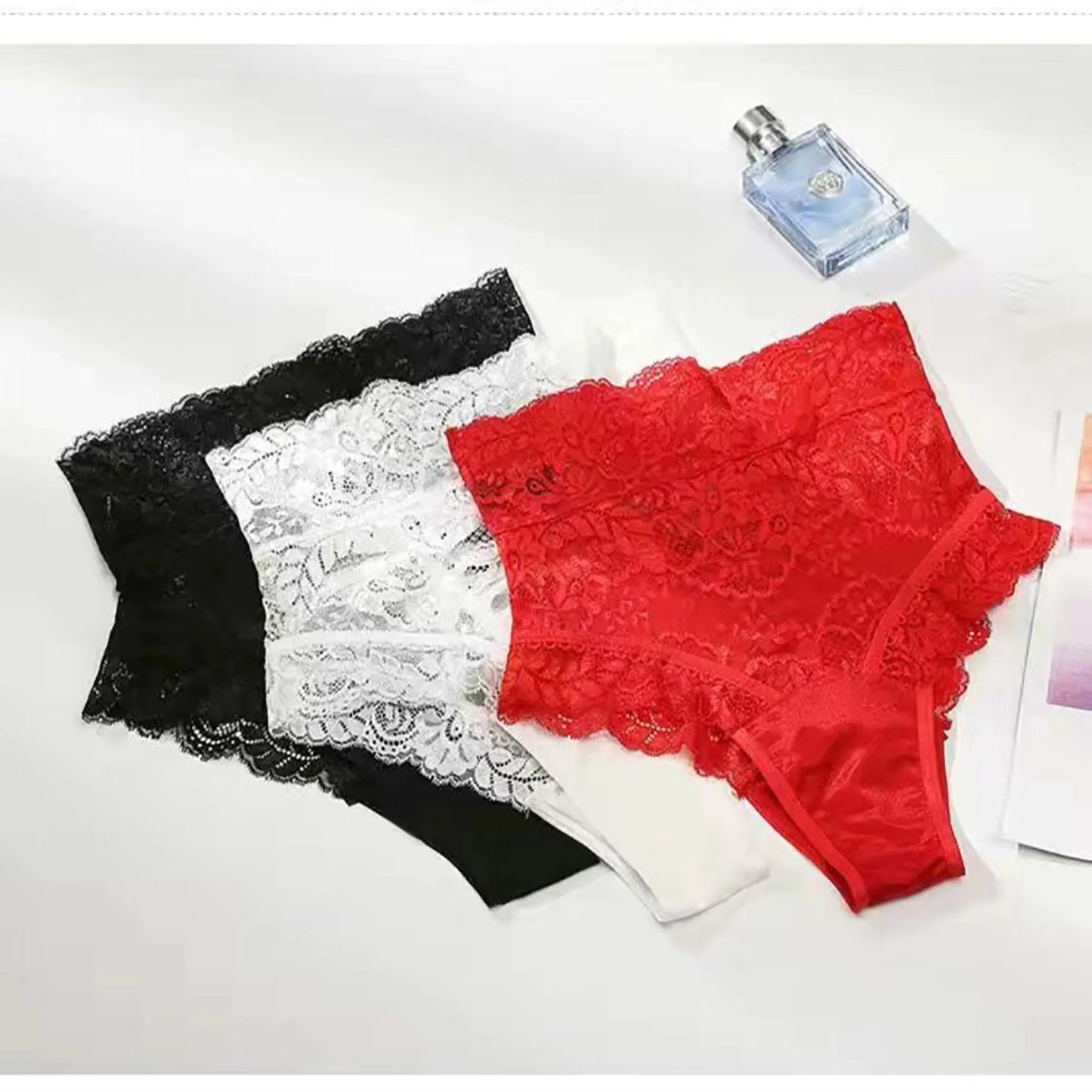 Culotte Femme Grande Taille Dentelle Taille Haute - String Sexy Antidérapant Sans Couture XXXL