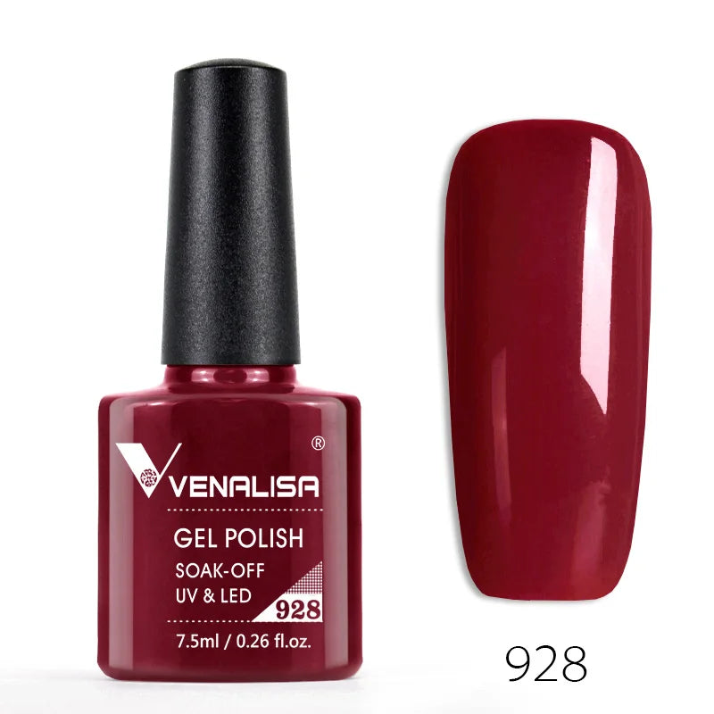 Vernis Gel Ongles VENALISA 7.5ml - Semi-Permanent UV Paillettes Mat Top Coat Couleurs Manucure