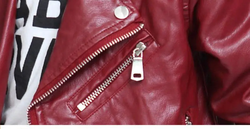 Veste Simili Cuir Fille - Blouson Col Revers Automne Hiver