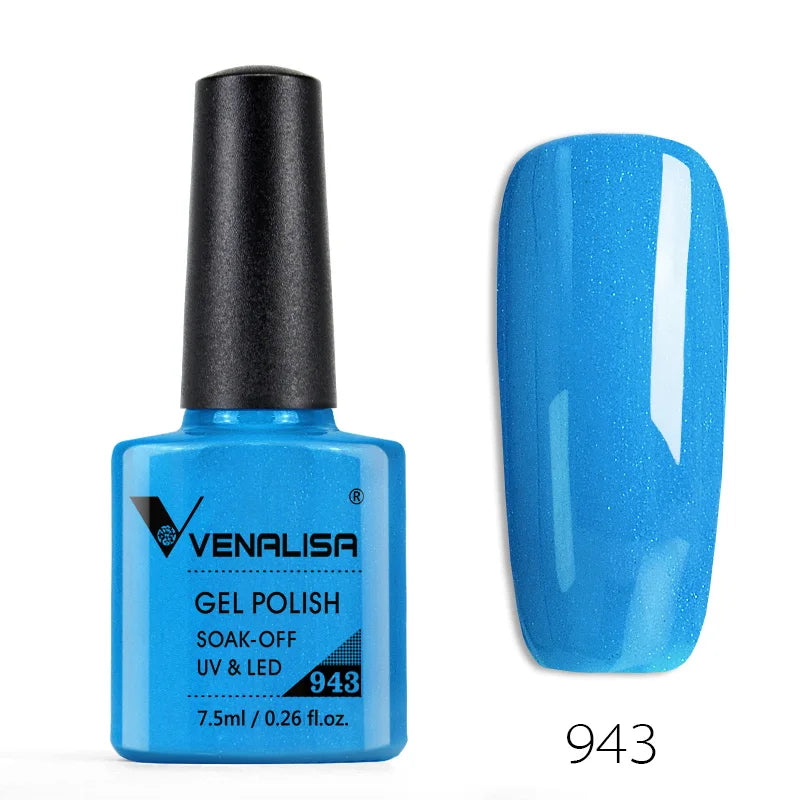 Vernis Gel Ongles VENALISA 7.5ml - Semi-Permanent UV Paillettes Mat Top Coat Couleurs Manucure