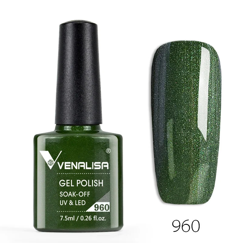 Vernis Gel Ongles VENALISA 7.5ml - Semi-Permanent UV Paillettes Mat Top Coat Couleurs Manucure