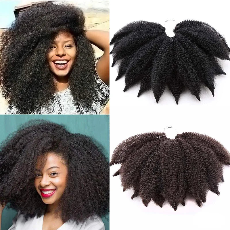 Extension Tresses Marley Braids 8 Pouces - Mèches Crochet Synthétiques Afro Kinky Twist Douces Curl Locks
