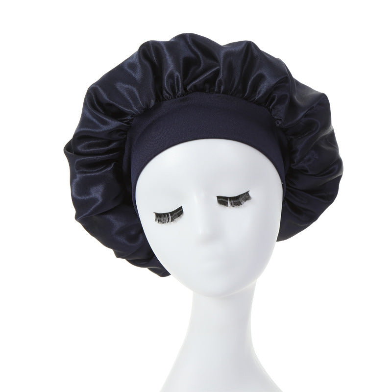 Bonnet Satin Femme Bandeau Large Élastique - Bonnet Nuit Soie Sleeping Cap Protection Cheveux Extensible Spandex